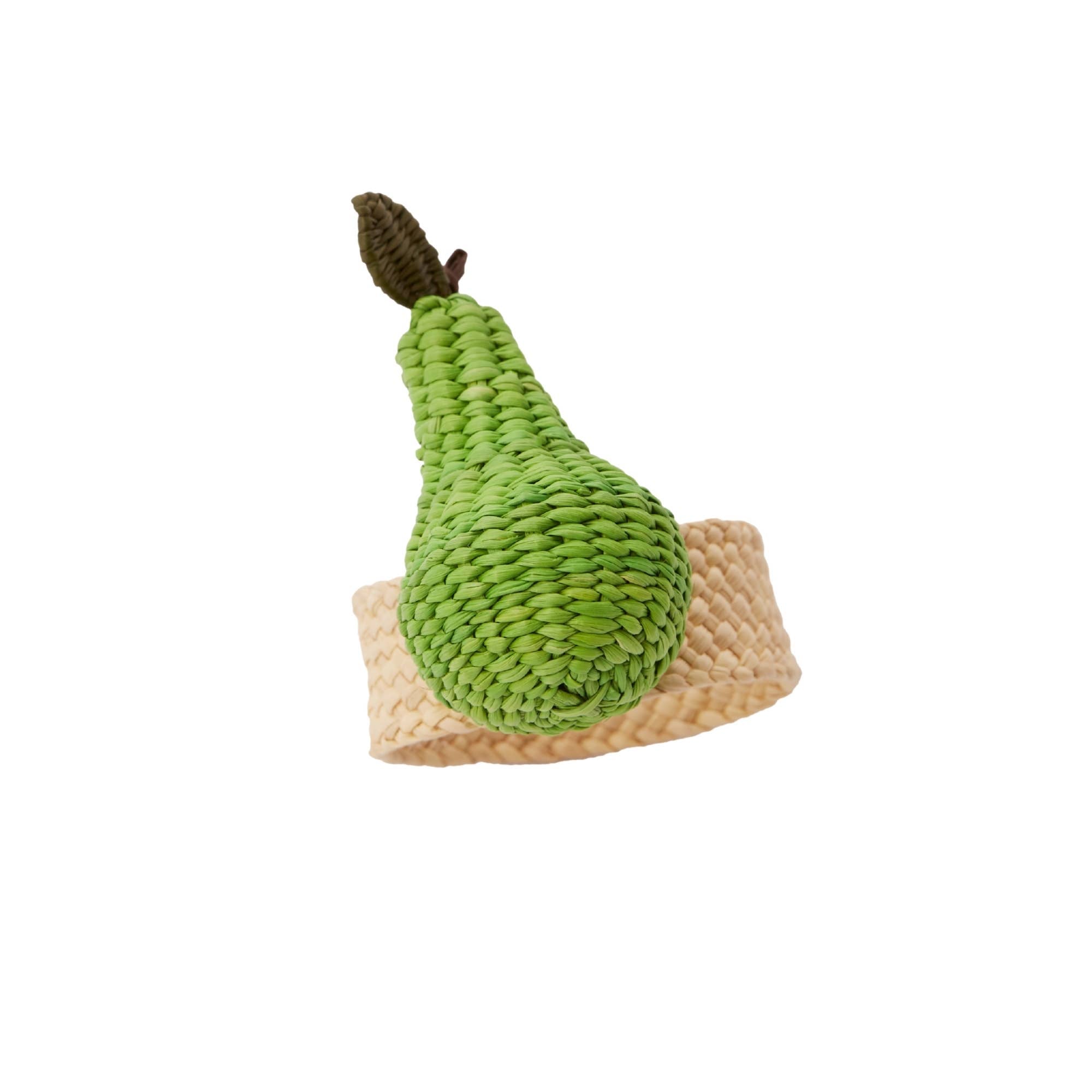 Pear Fruit Iraca Napkin Ring - Straw Raffia Tableware by Coro Cora
