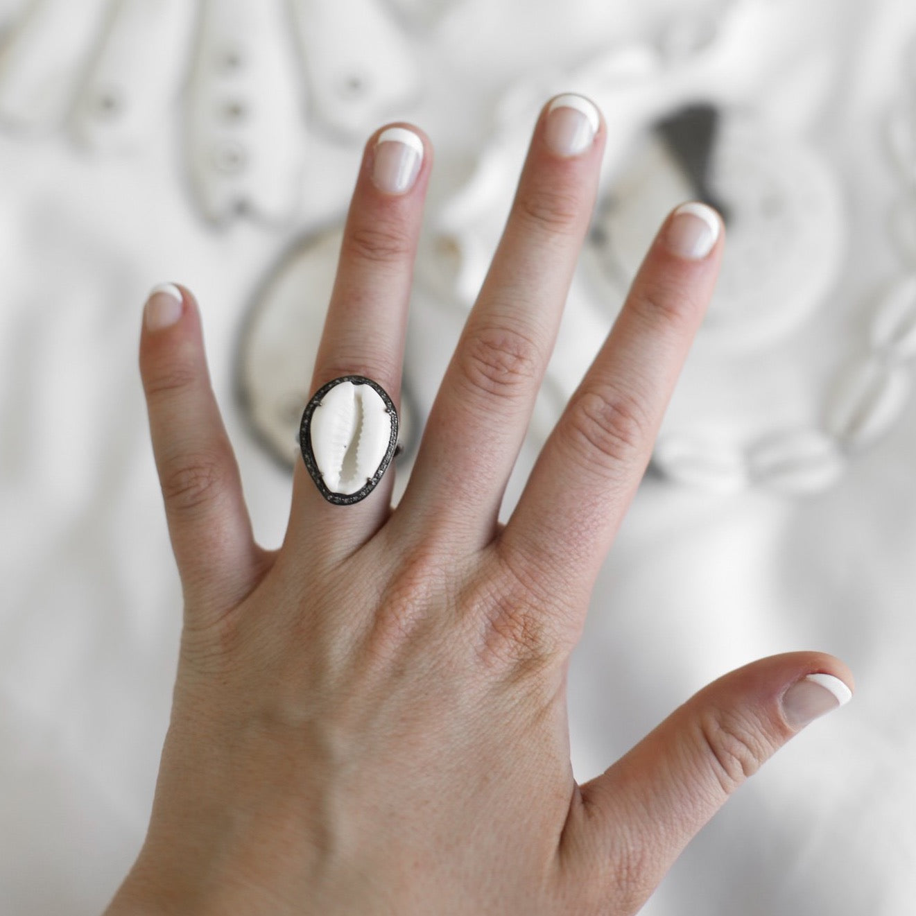 Cowrie Diamond Ring by S. Carter Designs