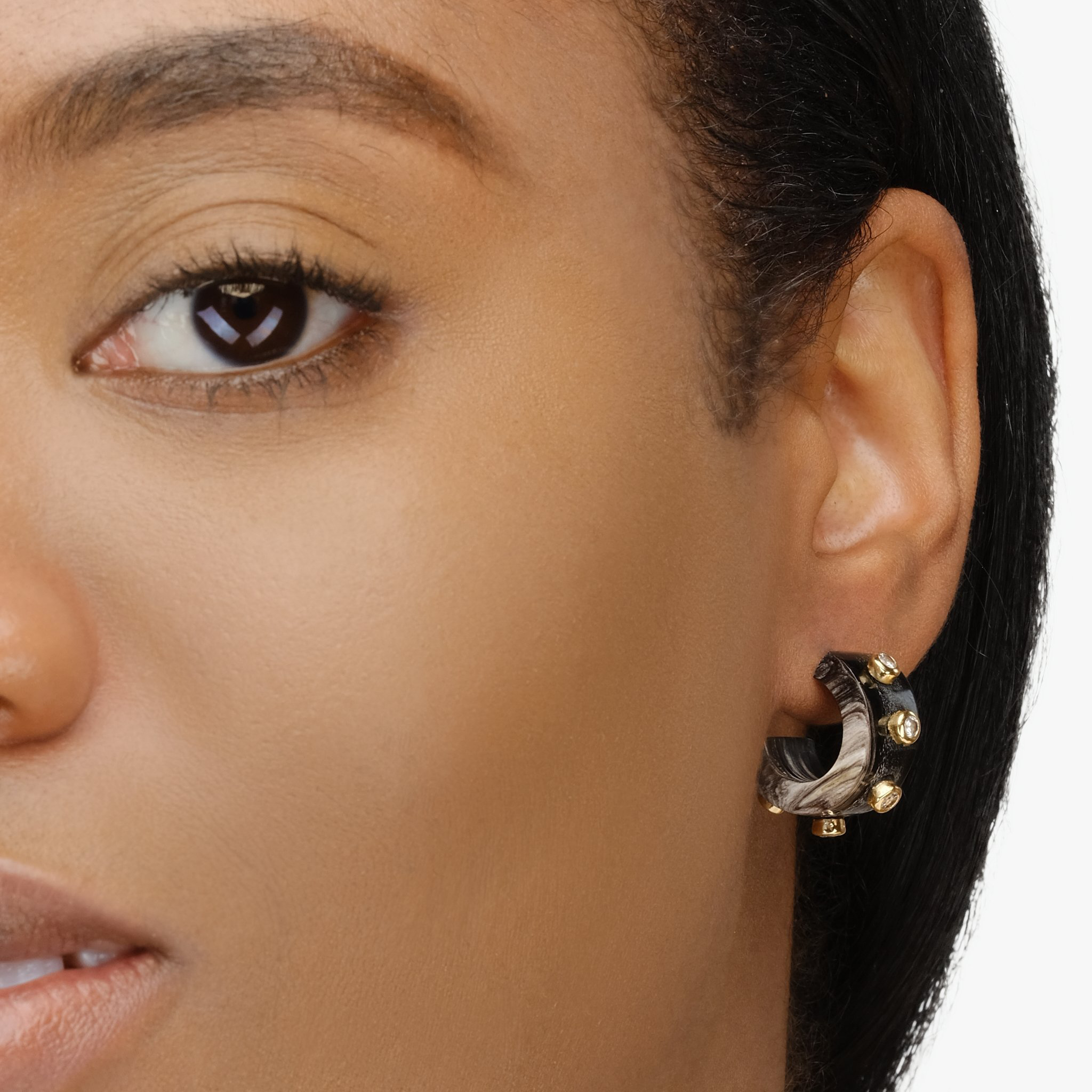Gianna Studded Huggie Earring by Akola