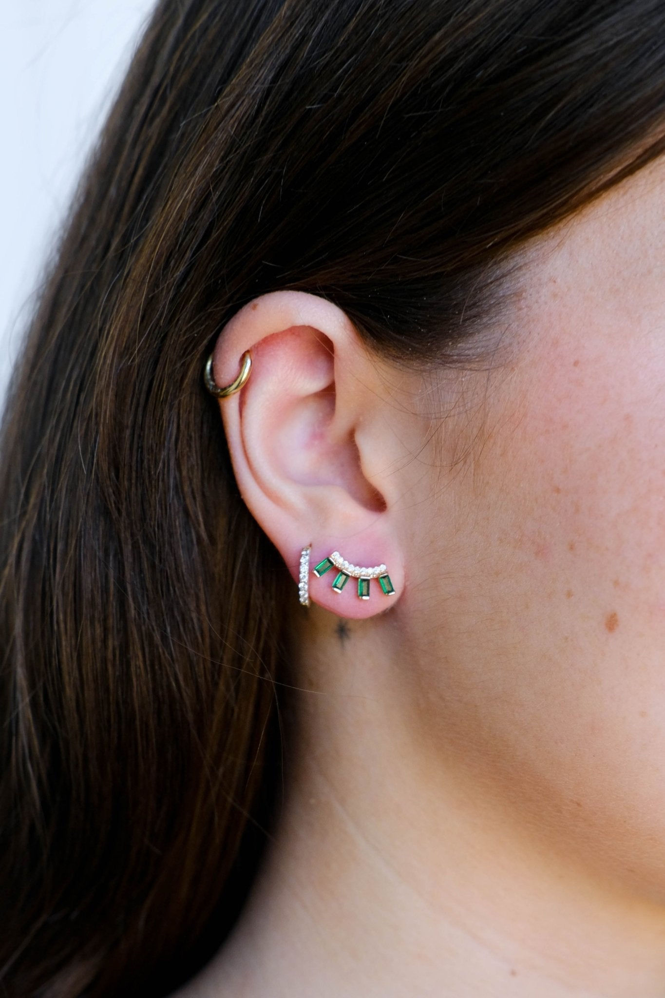 Green Anastasia Ear Climber