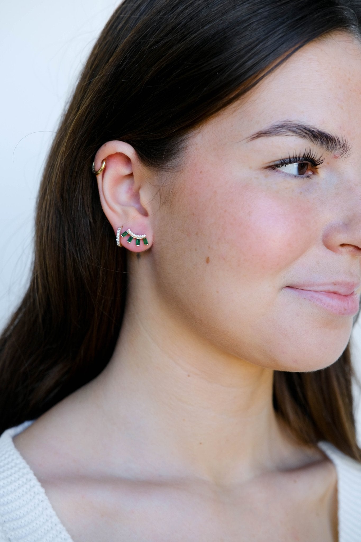 Green Anastasia Ear Climber