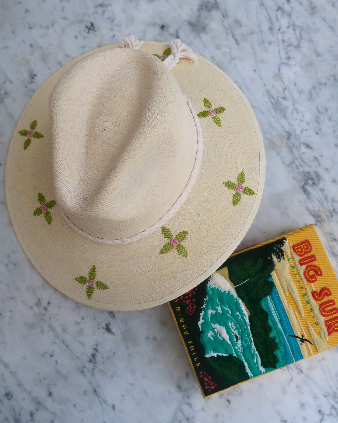 Verde Flores Palm Hat | Exclusive Green Floral Beach Hat by Corazon Playero