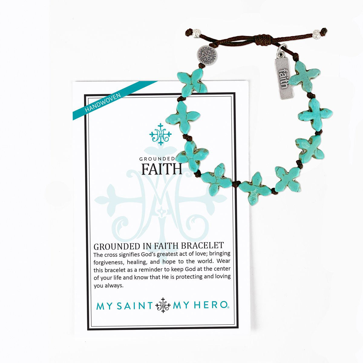 Grounded in Faith Knotted Cross Bracelet by My Saint My Hero
