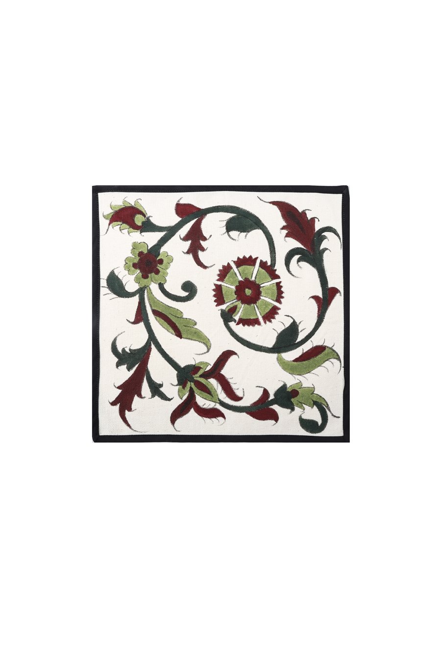 Hand-Painted Napkins - Bordeaux & Green by Rosewater House