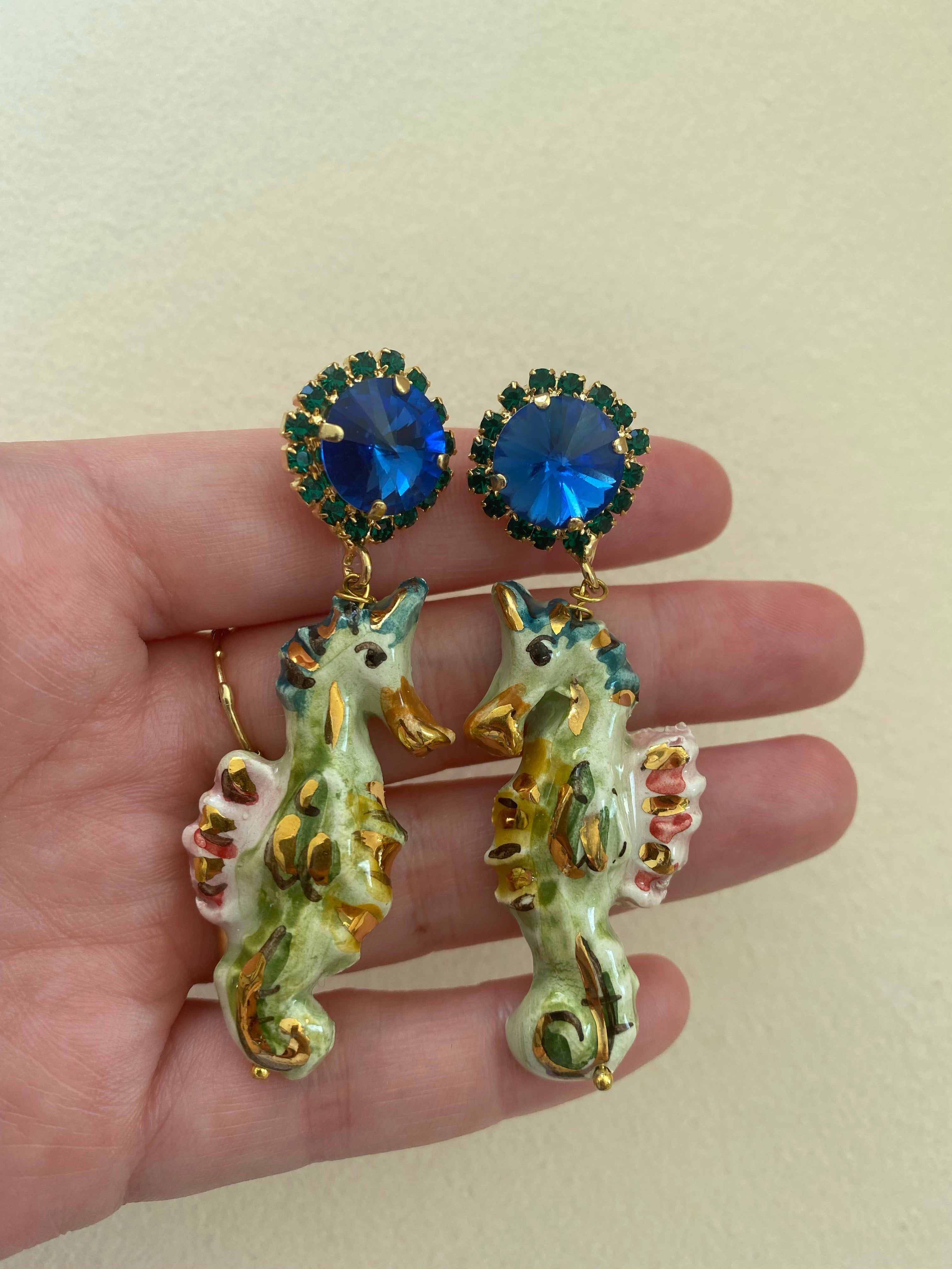 Caballito Long Ceramic Earrings by Cashfana