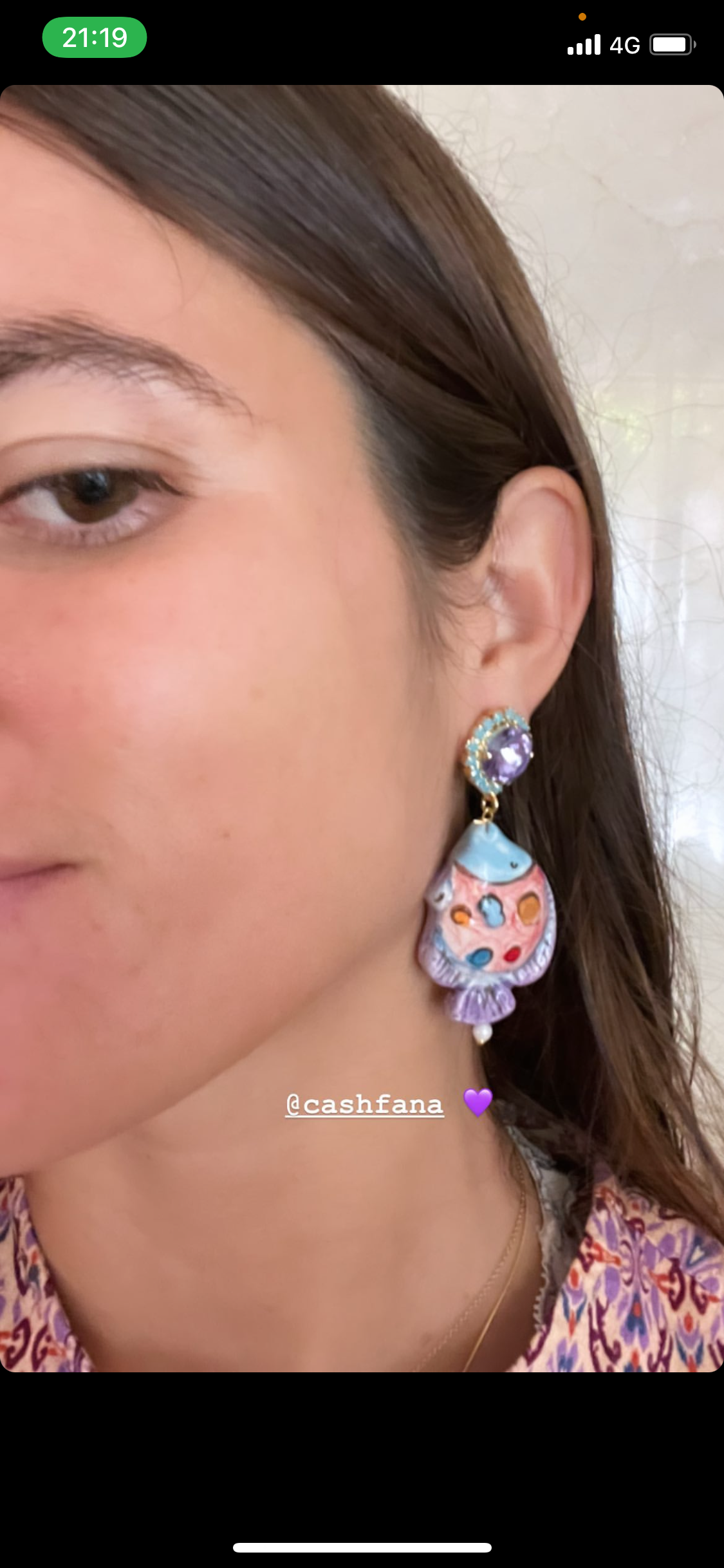 Long Ceramic Fish Earrings by Cashfana