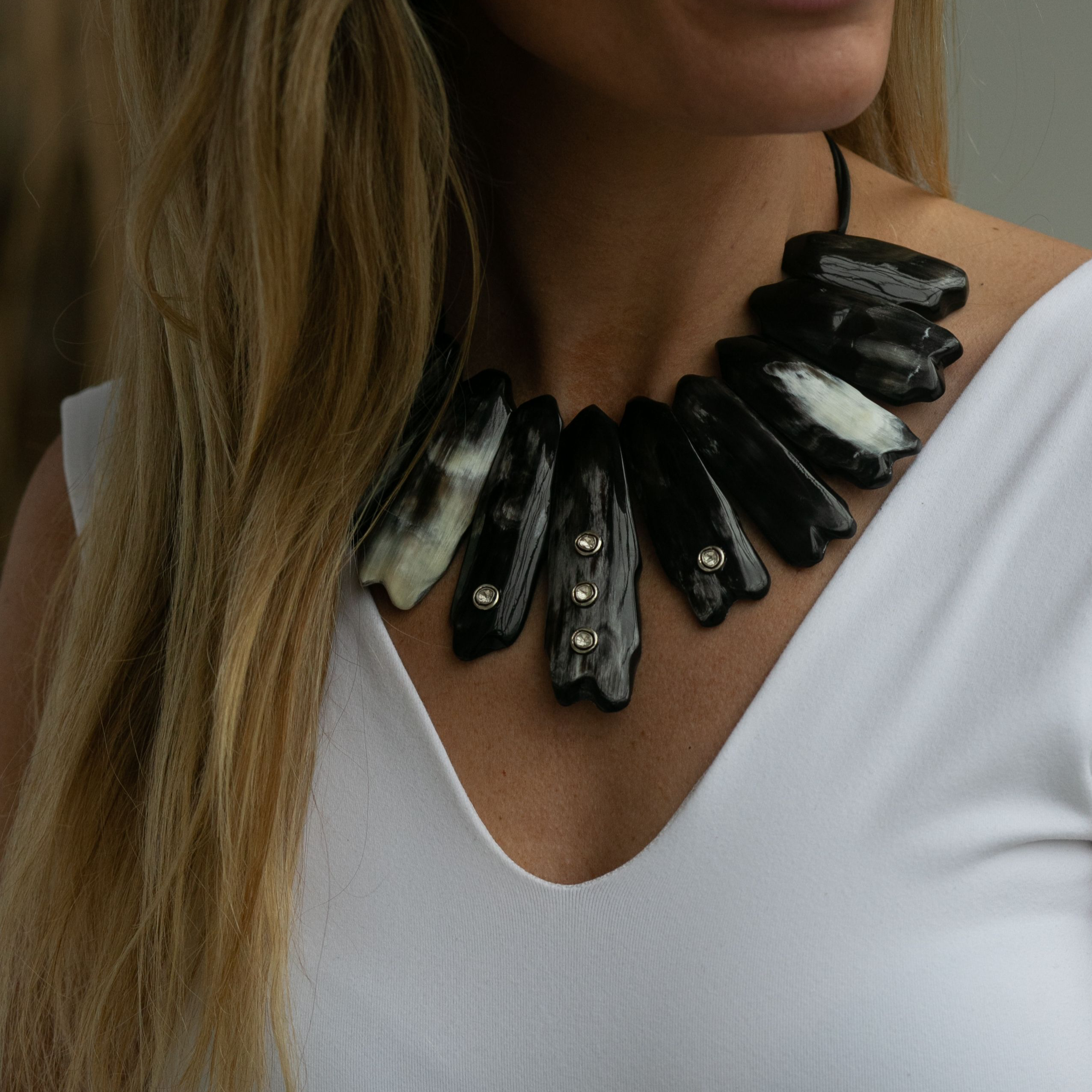 Polished Dark Horn Collar by S.Carter Designs