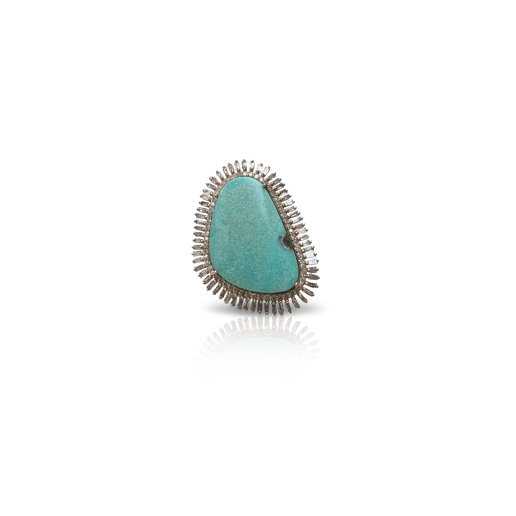 14k Campito Turquoise Diamond Ring by S. Carter Designs