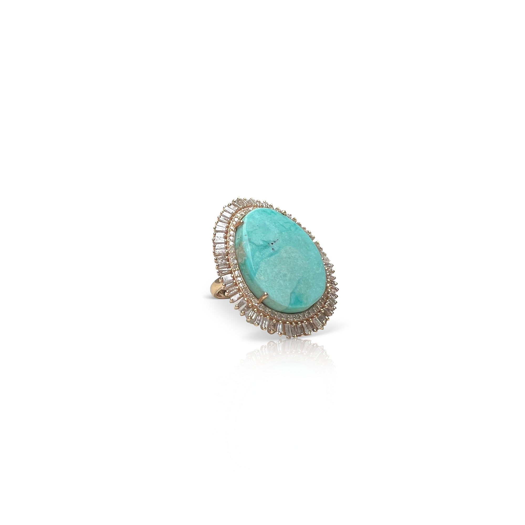 14k Campito Turquoise Diamond Ring by S. Carter Designs