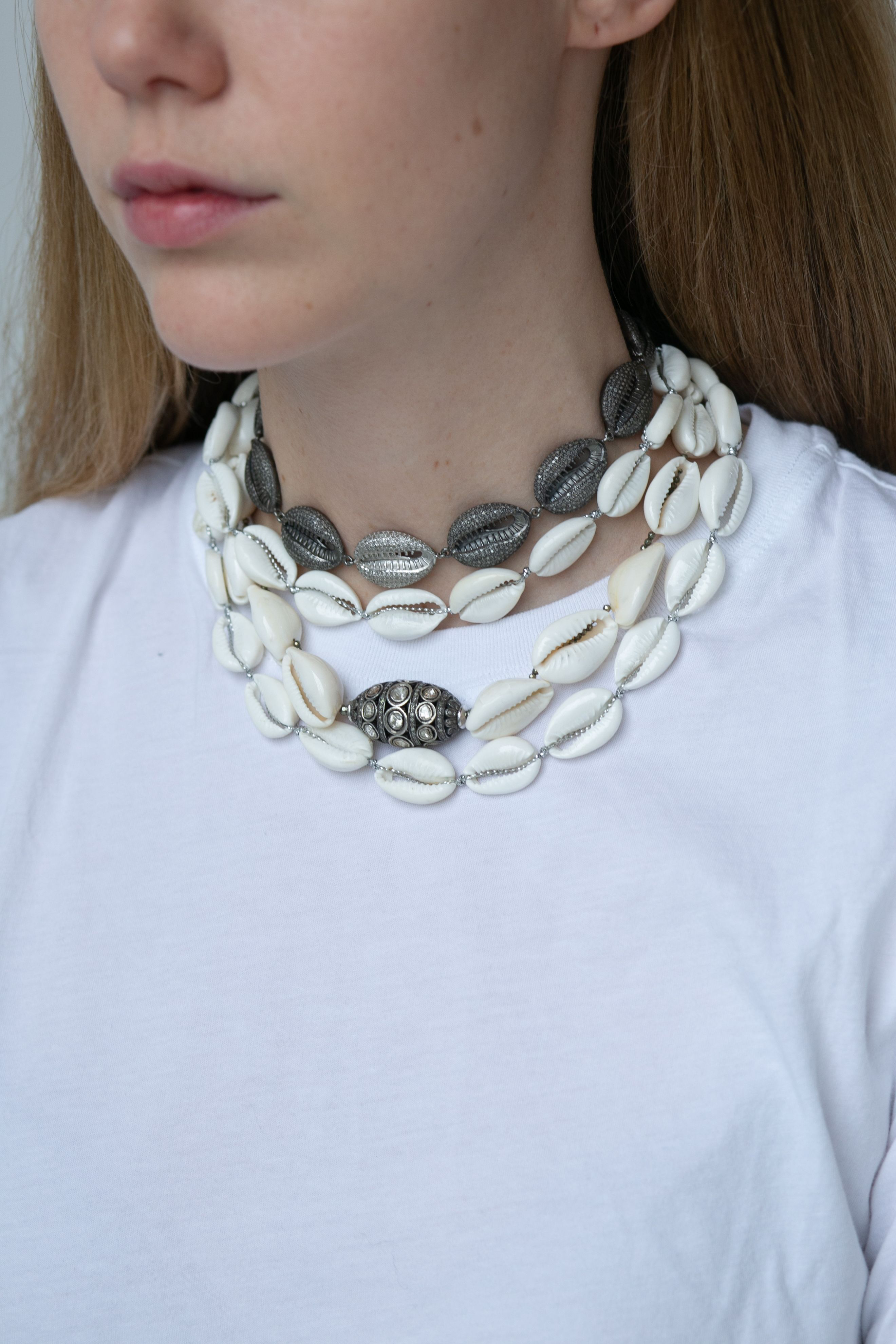 Silver Cowrie Shell Necklace by S. Carter Designs