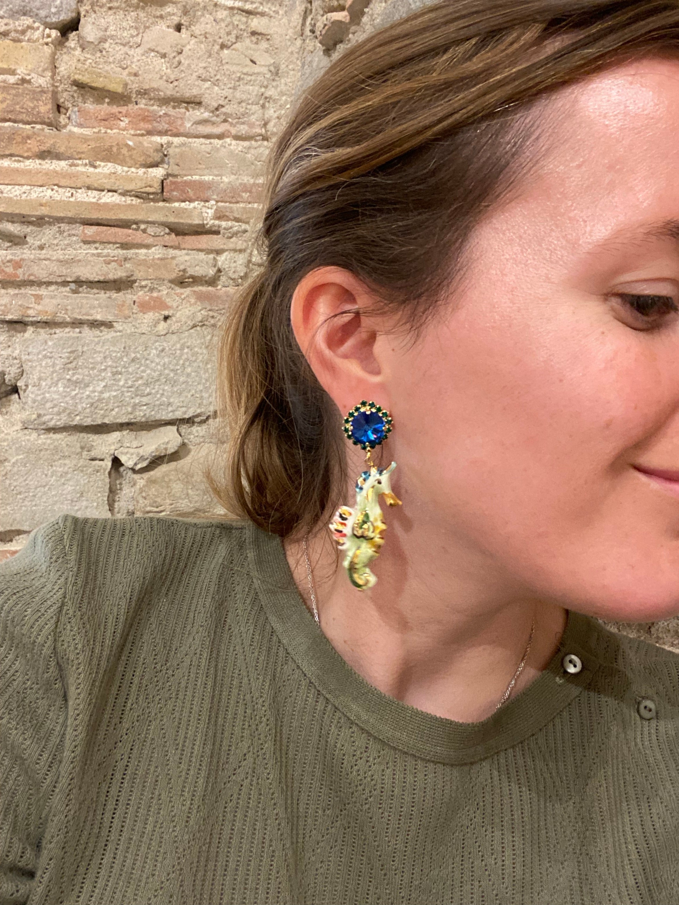 Caballito Long Ceramic Earrings by Cashfana