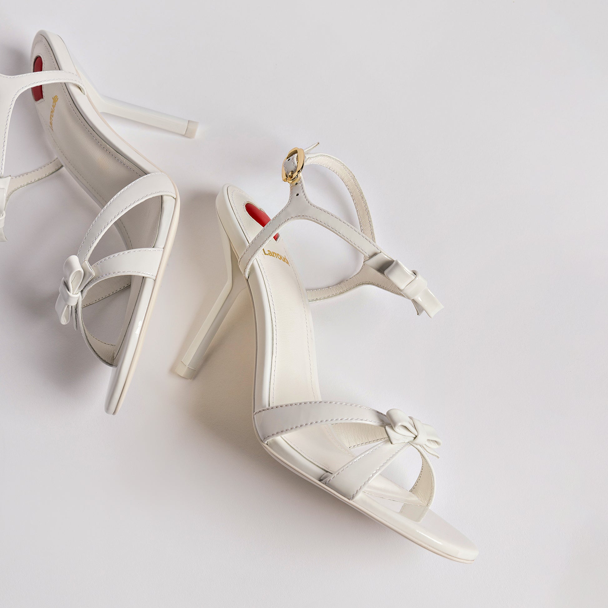 Brooks Sandal In White Patent Leather by Larroudé