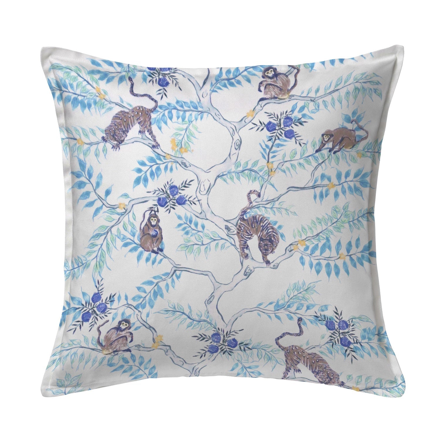 Monkey and Tiger Pillow in Dusk by Krane Home