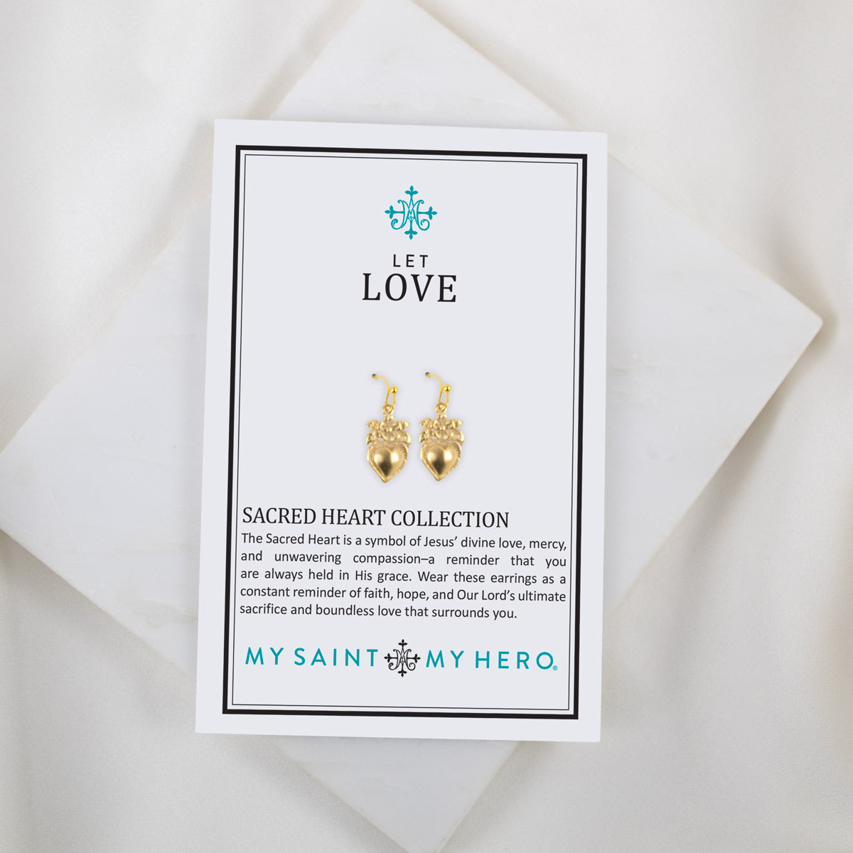 Sacred Heart Flower Earrings by My Saint My Hero