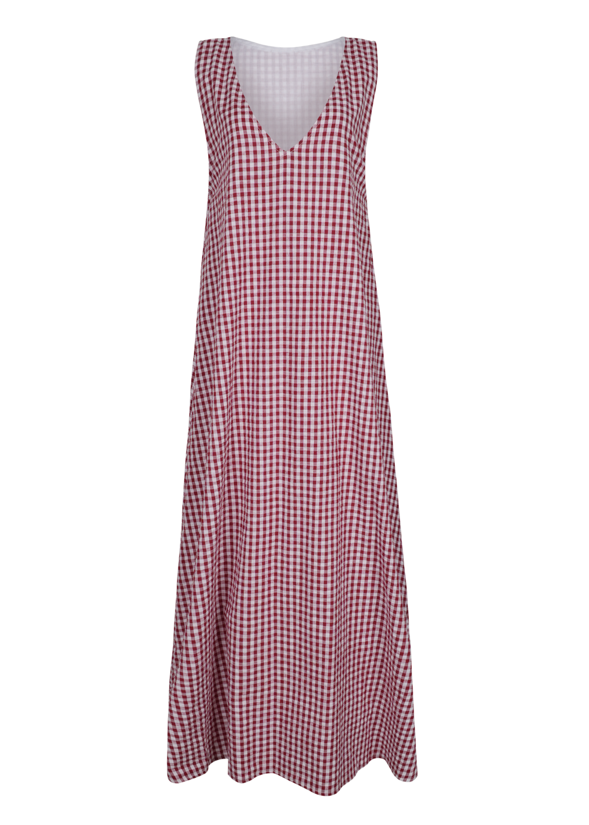 Maroon Gingham Gili Dress by Puka the Label