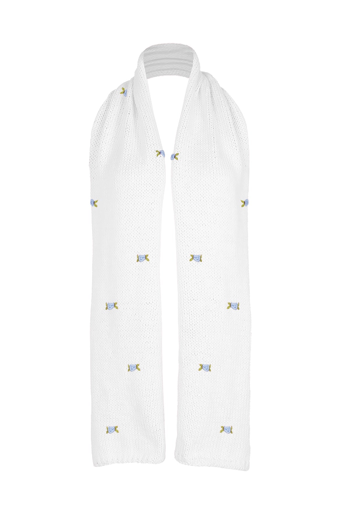 WINTER BLOOM BLUE ROSE WOOL SCARF BY FANM MON