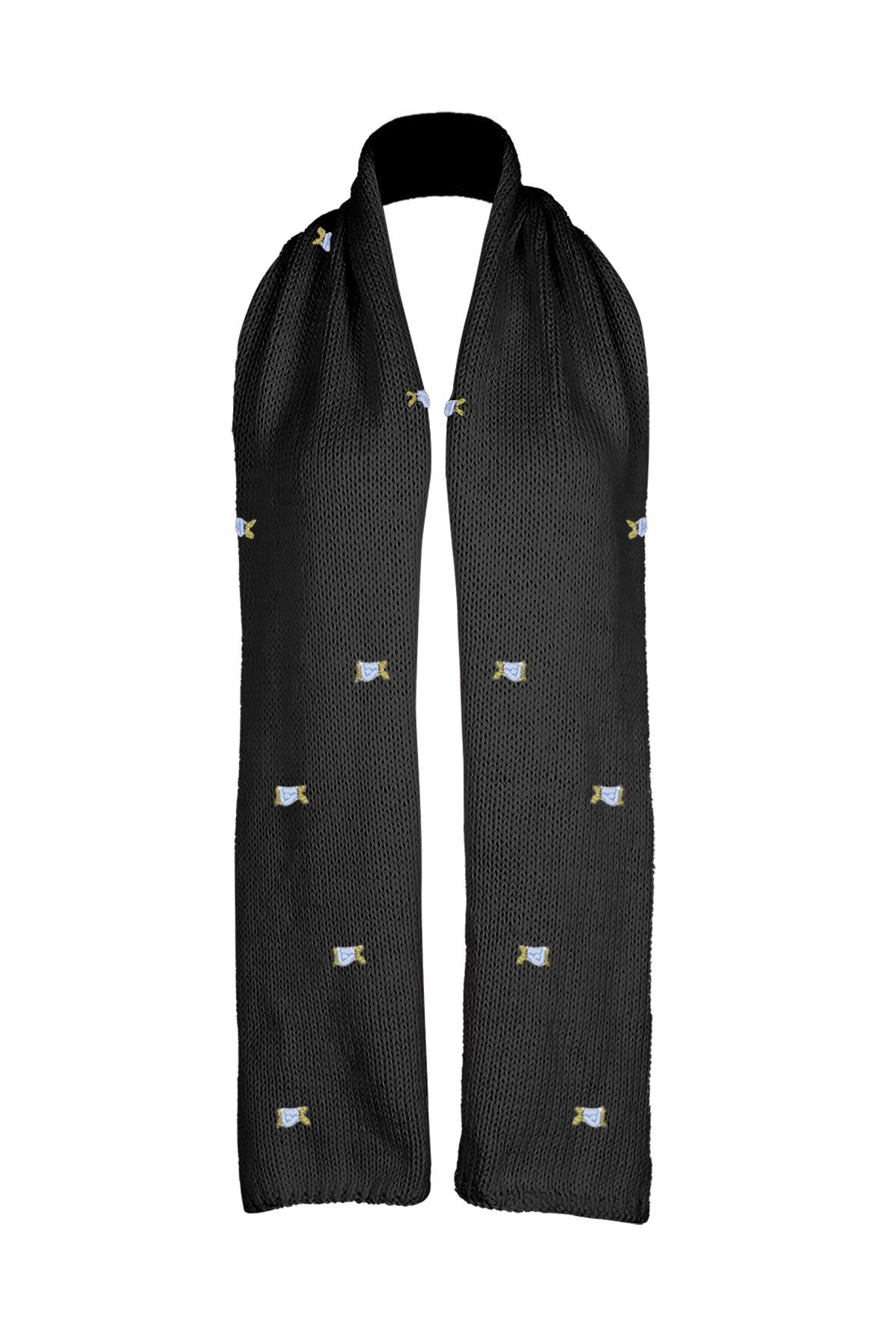 WINTER BLOOM BLUE ROSE WOOL SCARF BY FANM MON