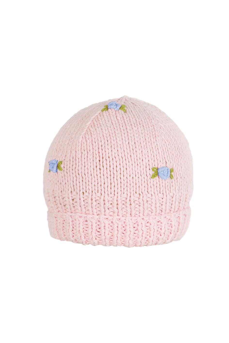 WINTER BLOOM BLUE ROSE Cotton Beanie Hat by Fanm Mon