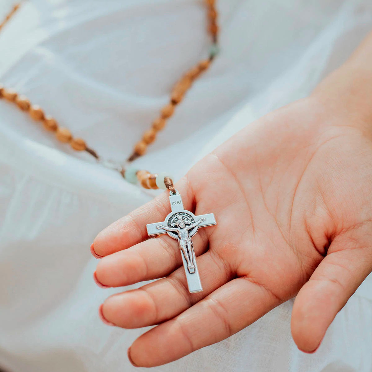 Olive Wood and Amazonite Medjugorje Rosary by My Saint My Hero