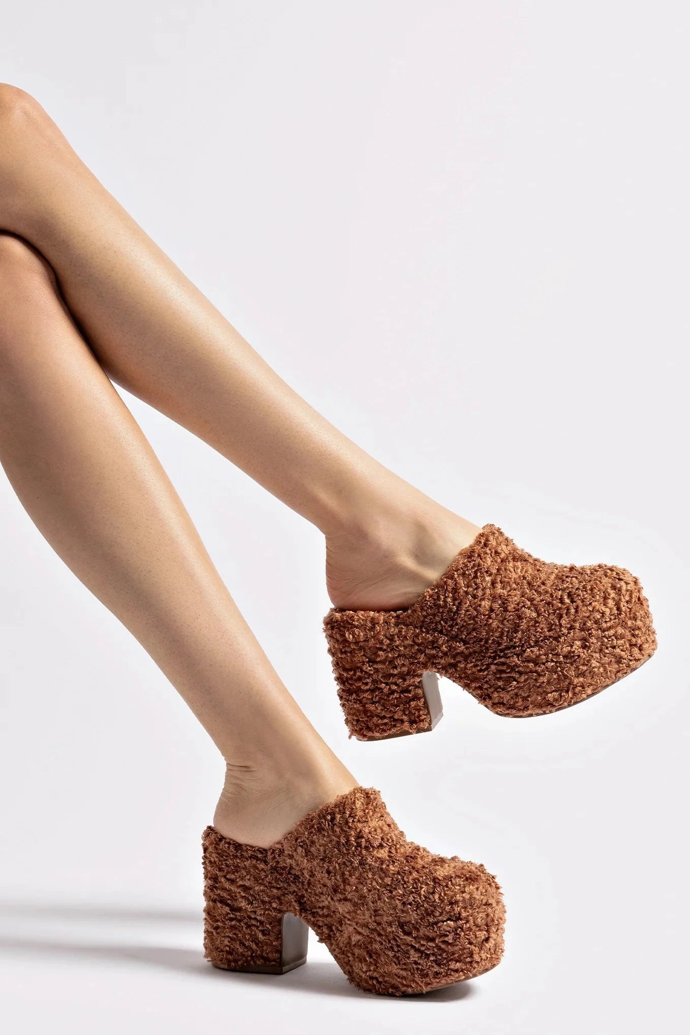 Miso Clog In Brown Shearling by Larroudé