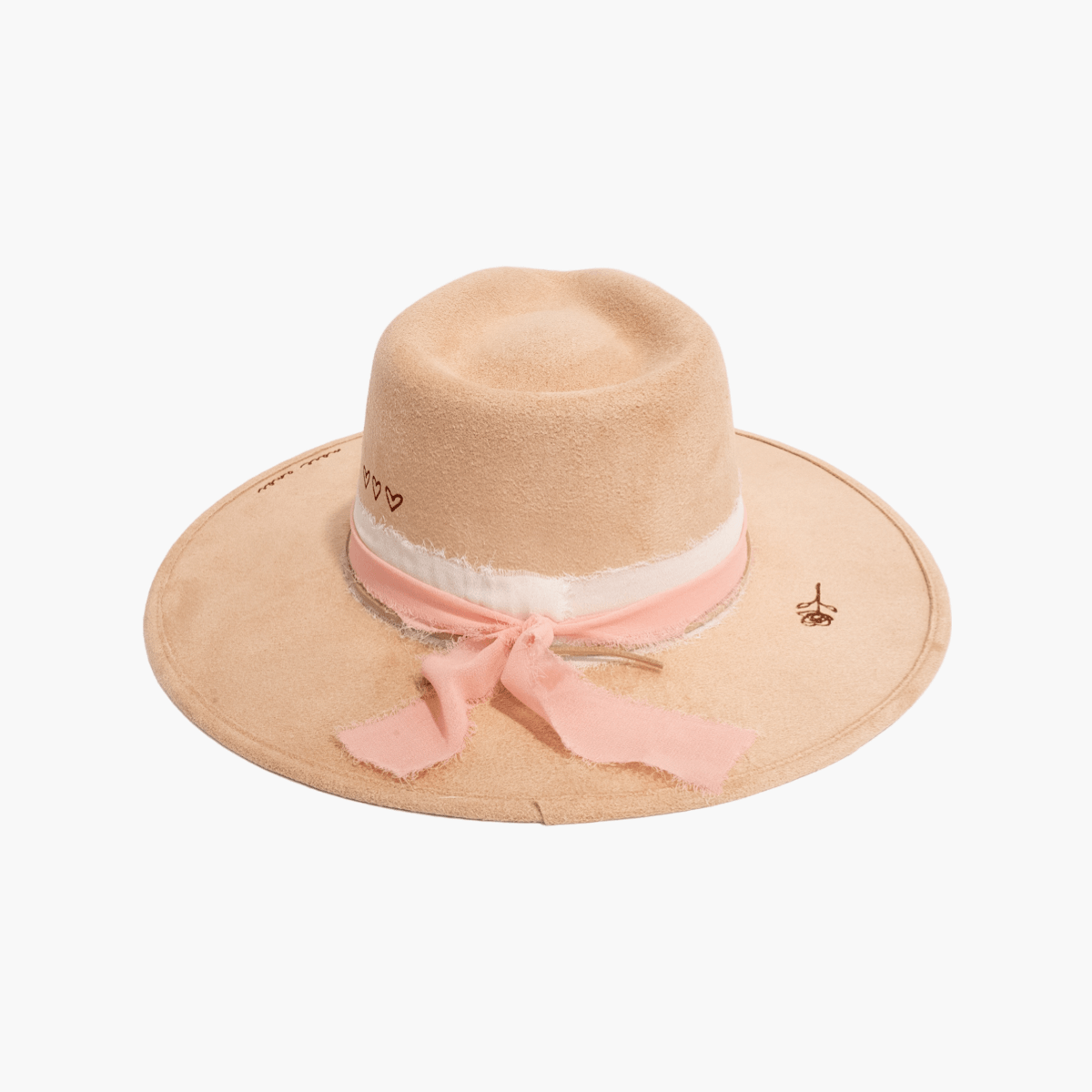 More Amor in Sand Wide Brim Hat by AB.LINO