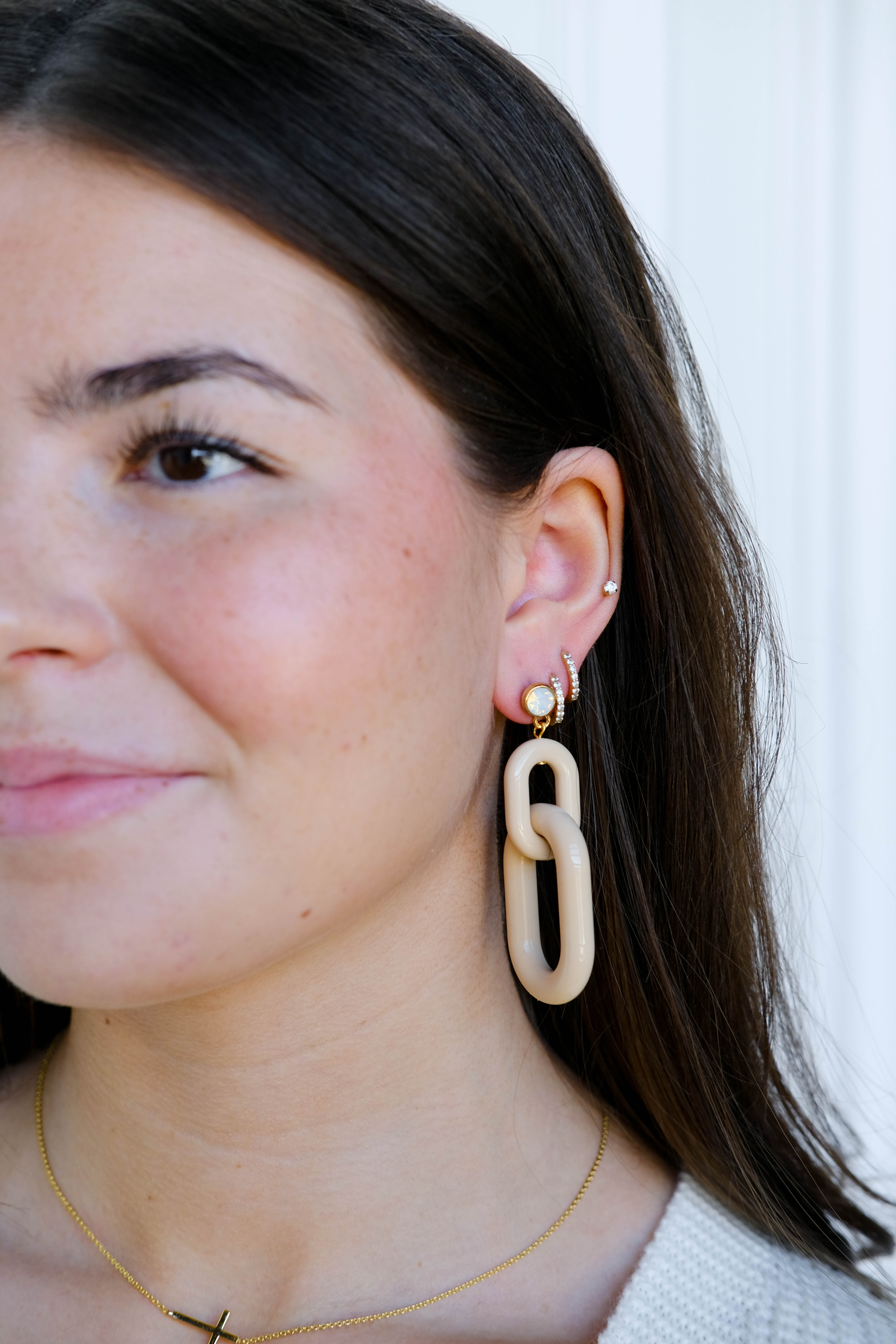 Natural Bianca Acrylic Statement Earrings by Nickel & Suede