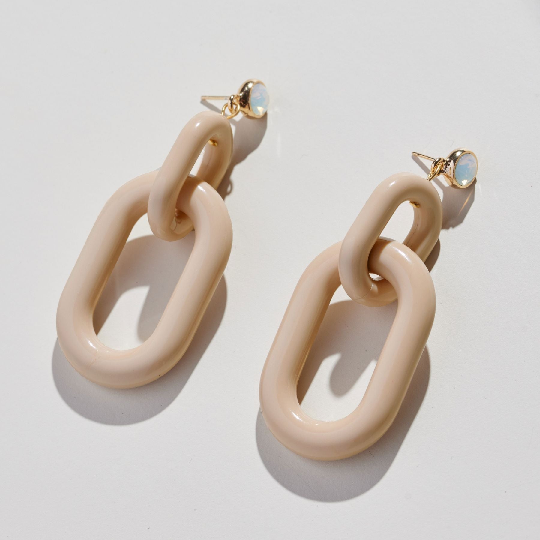 Natural Bianca Acrylic Statement Earrings by Nickel & Suede