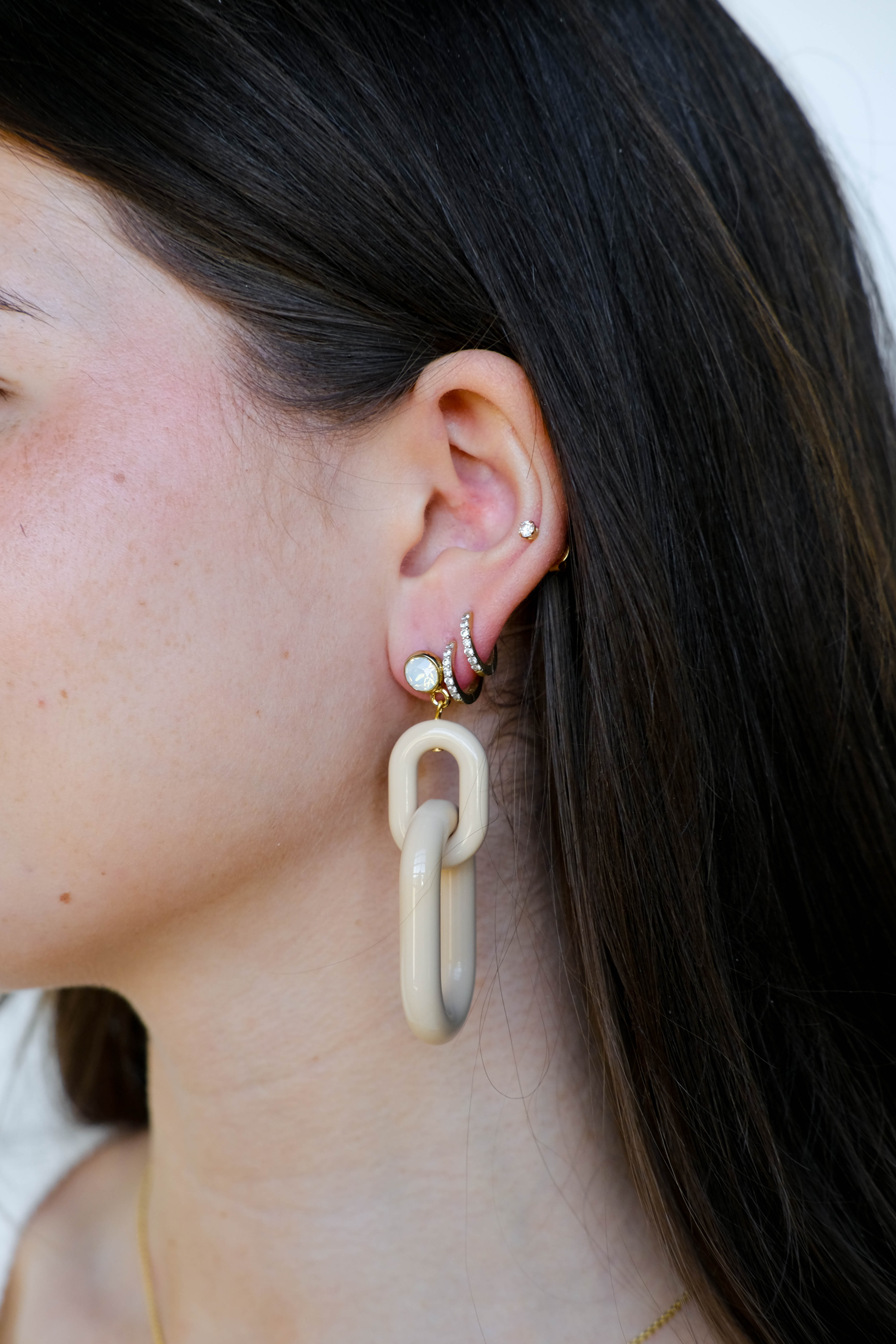 Natural Bianca Acrylic Statement Earrings by Nickel & Suede