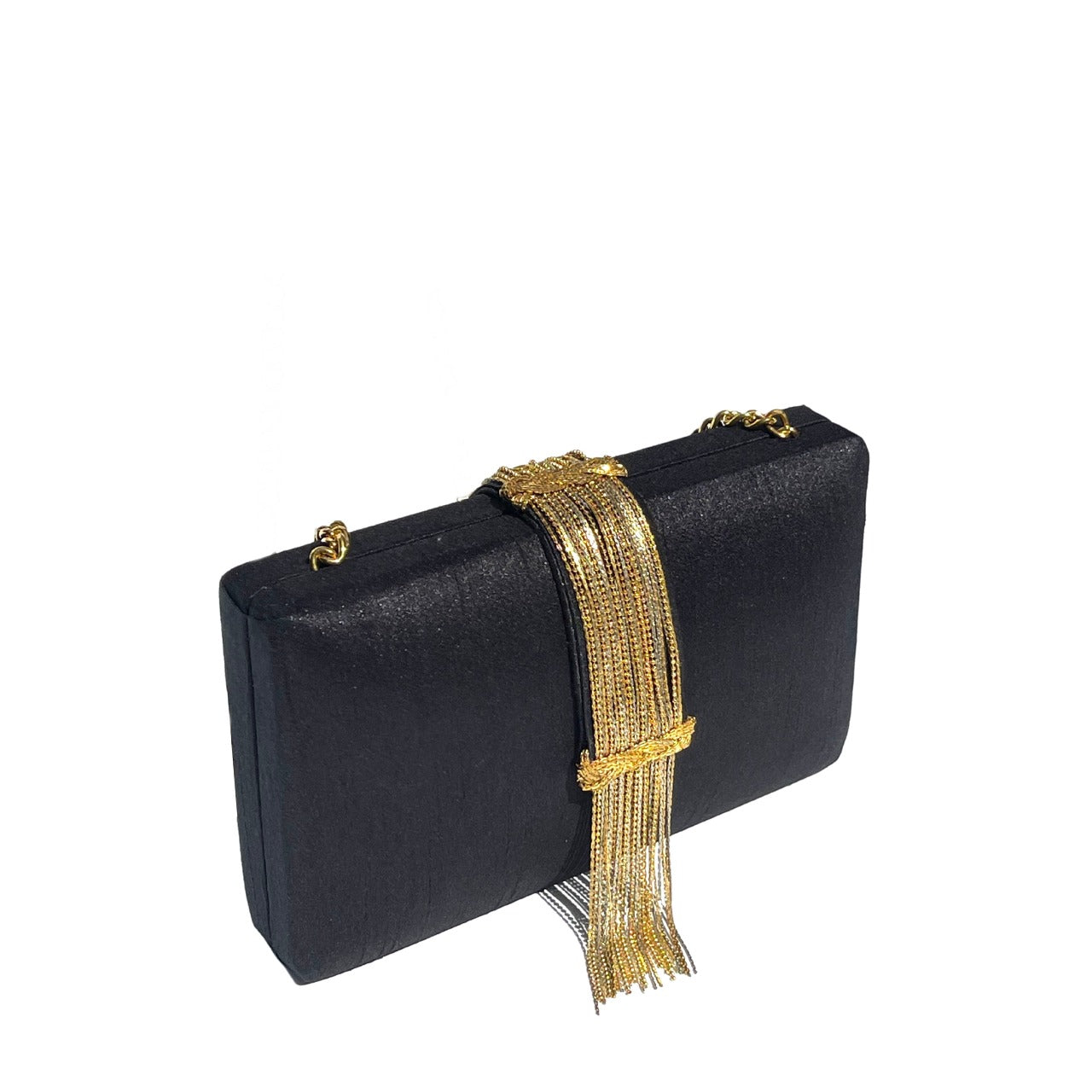 Noir Fringe Clutch by Simitri
