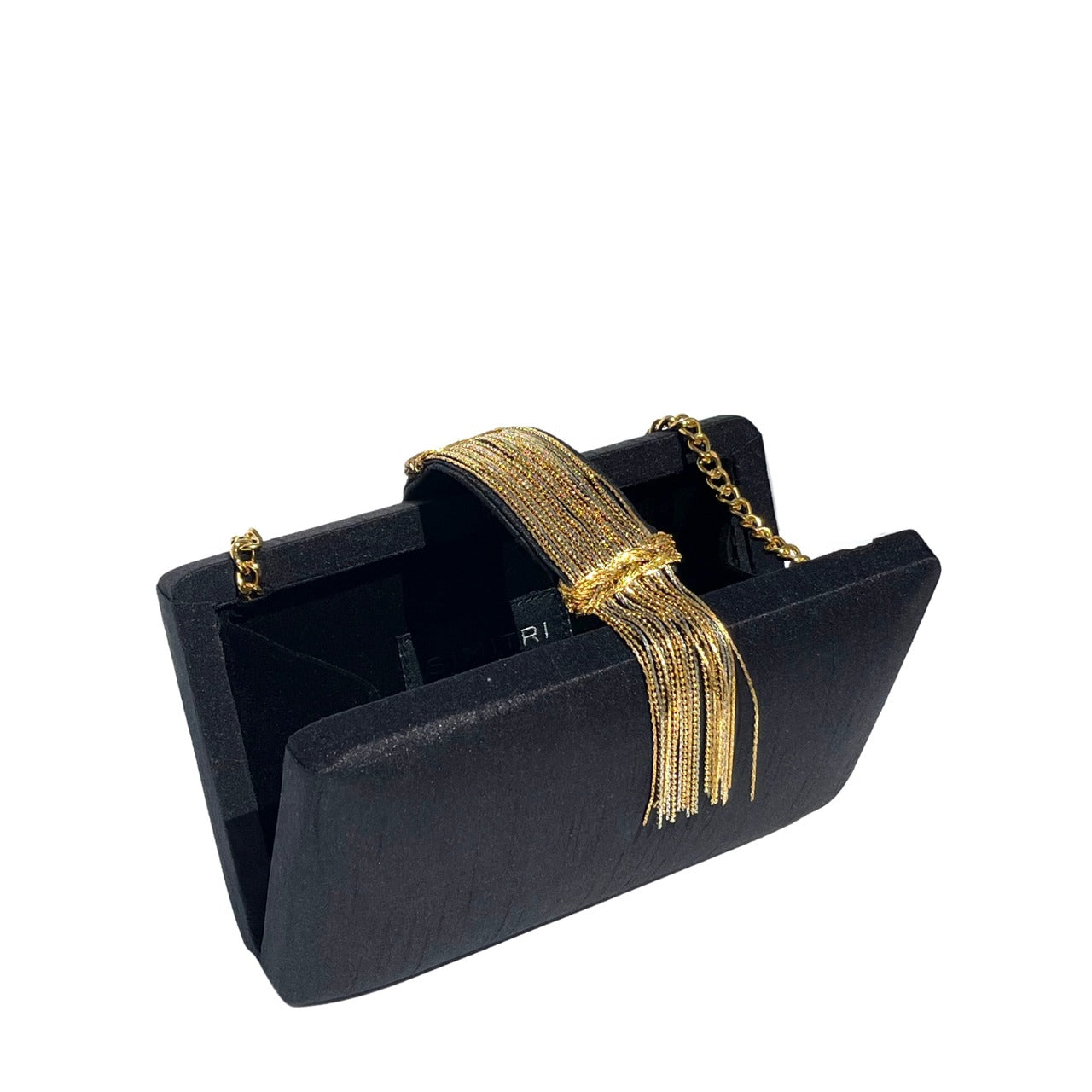 Noir Fringe Clutch by Simitri