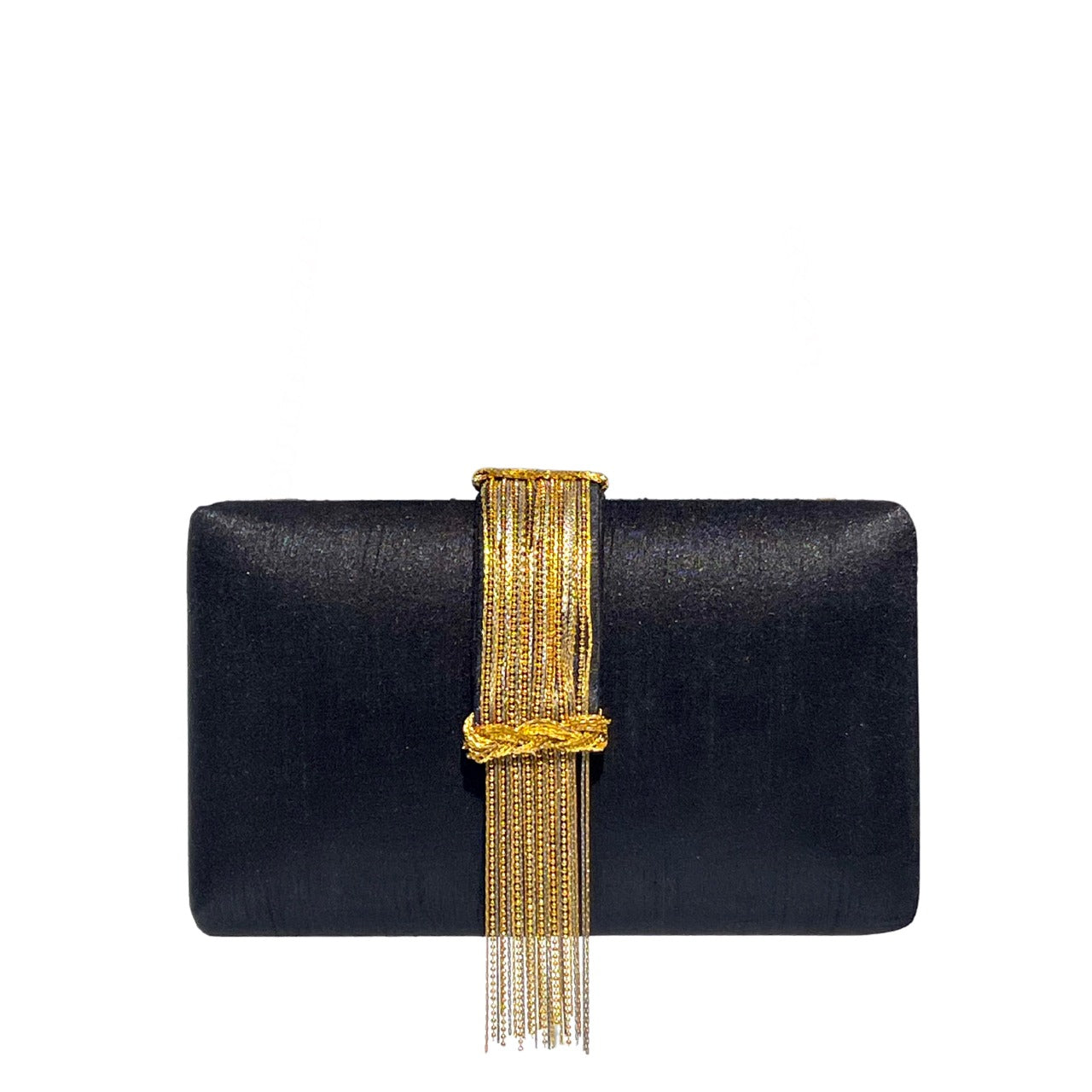 Noir Fringe Clutch by Simitri