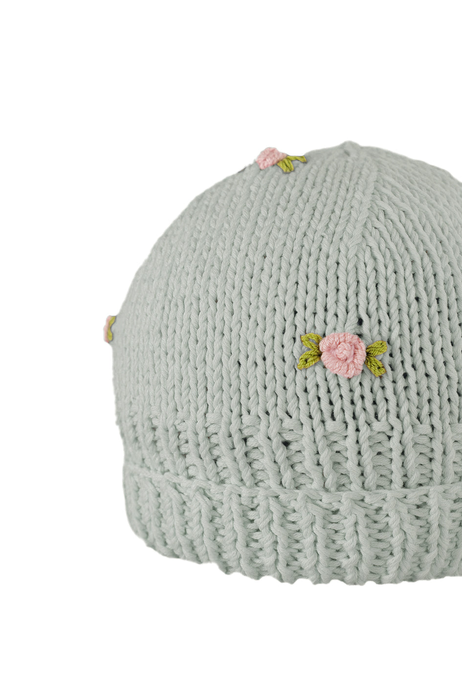 WINTER BLOOM PINK ROSE Cotton Beanie Hat by Fanm Mon