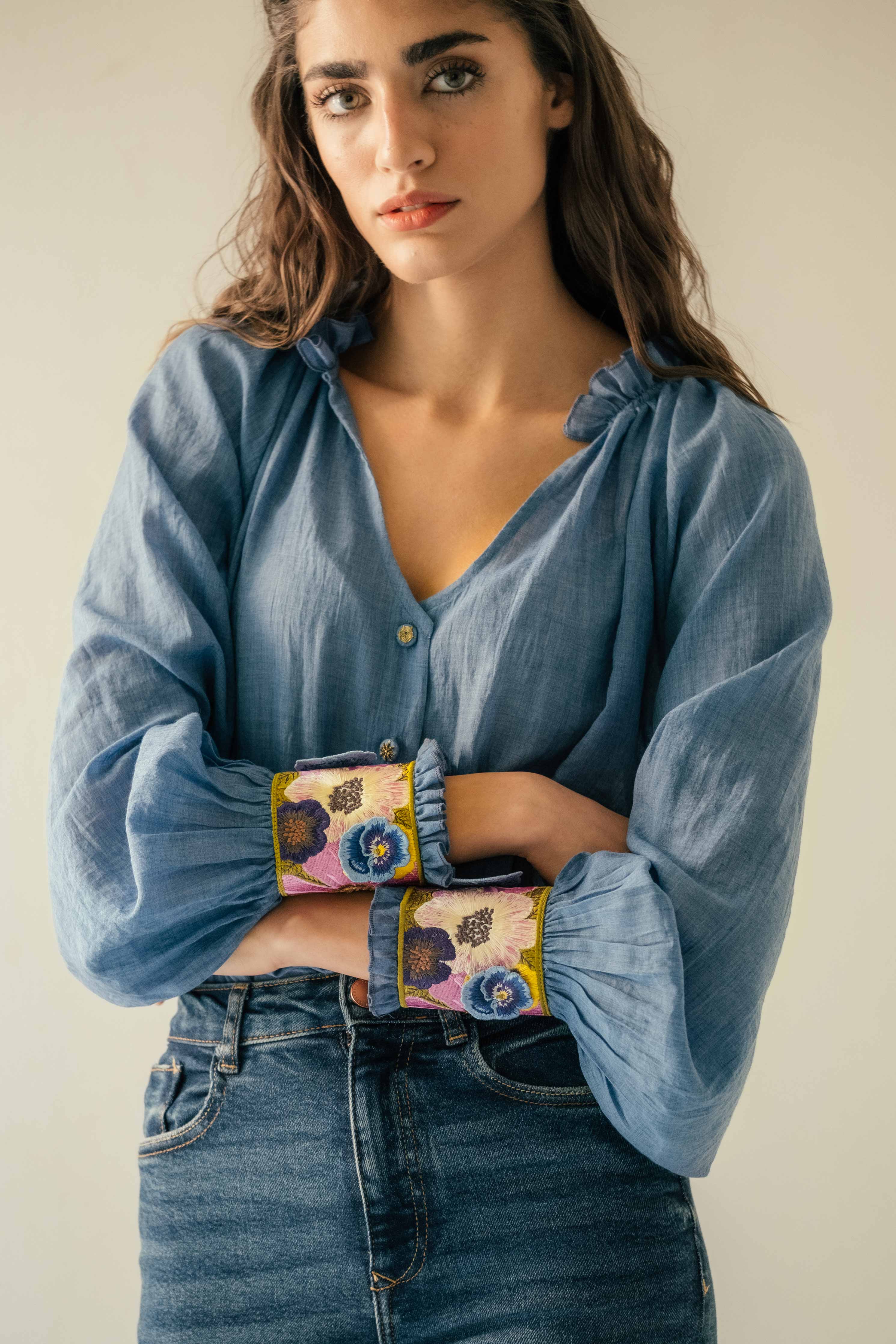 Pansy Blouse - Cobalt Blue by RosewaterHouse