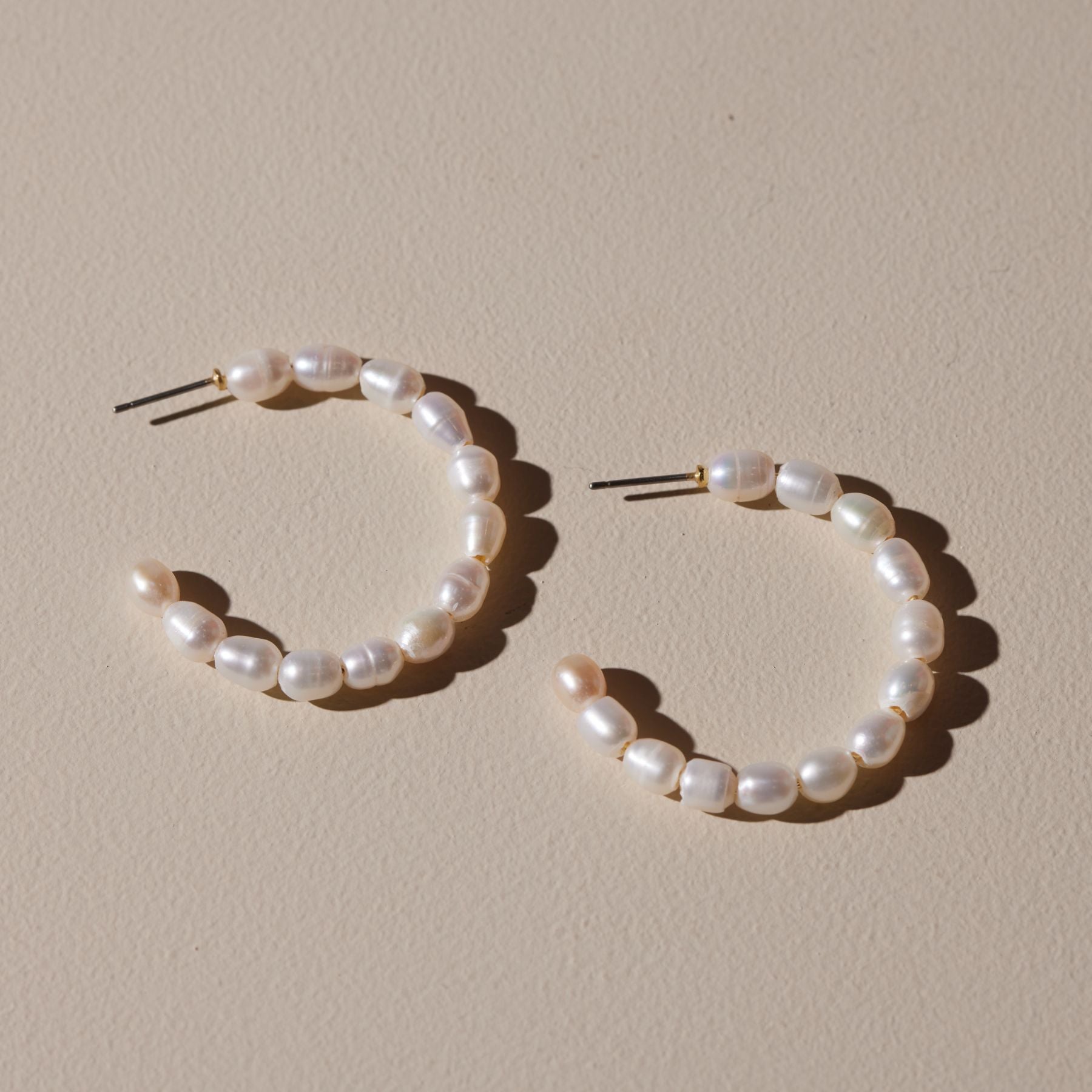 Pearl Hoops by Nickel & Suede