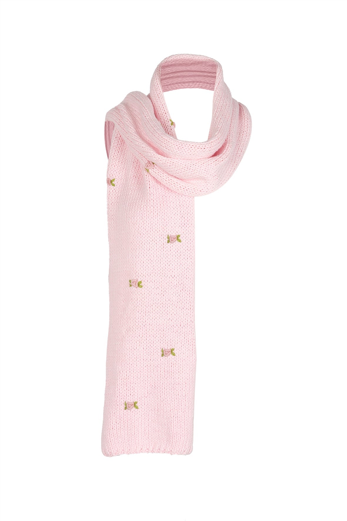 WINTER BLOOM PINK ROSE Cotton Scarf by Fanm Mon