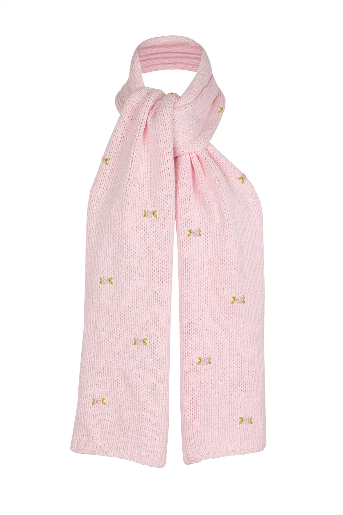 WINTER BLOOM PINK ROSE Cotton Scarf by Fanm Mon