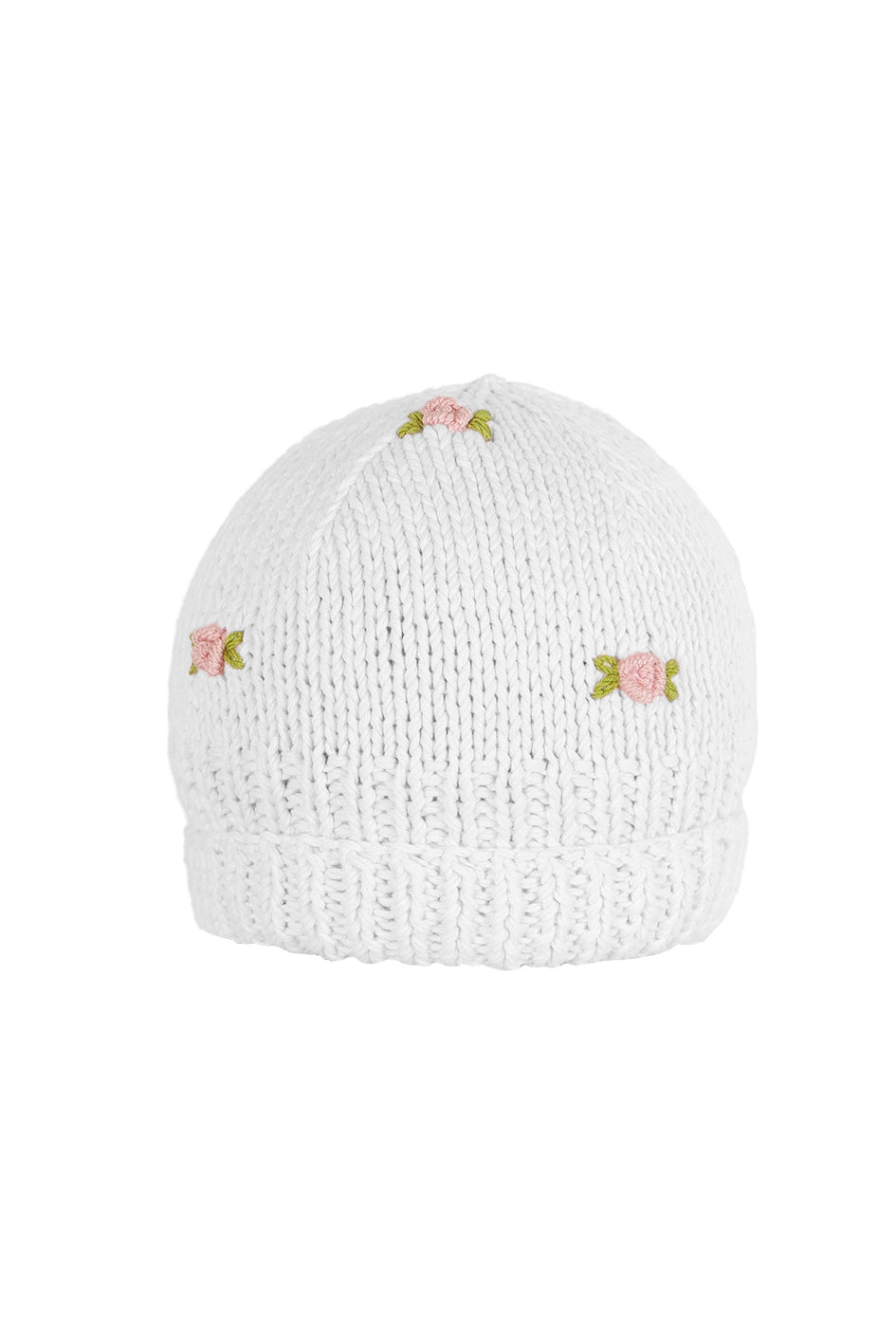 WINTER BLOOM PINK ROSE Cotton Beanie Hat by Fanm Mon