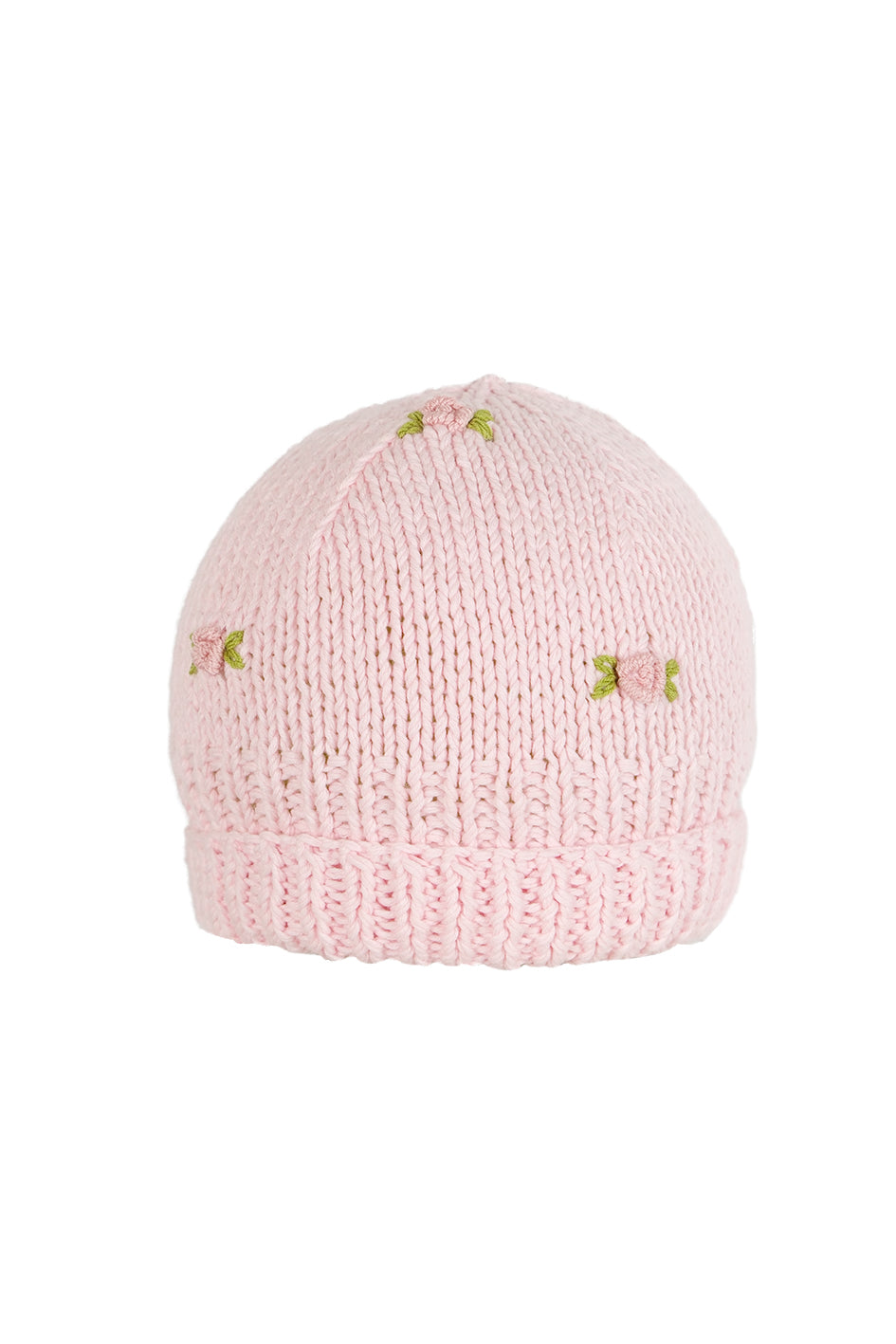 WINTER BLOOM PINK ROSE Cotton Beanie Hat by Fanm Mon