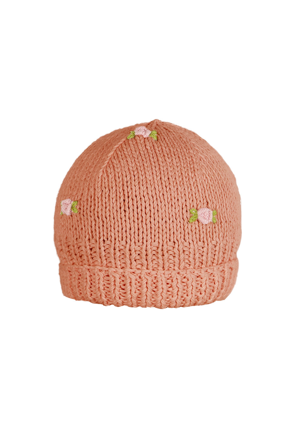 WINTER BLOOM PINK ROSE Cotton Beanie Hat by Fanm Mon