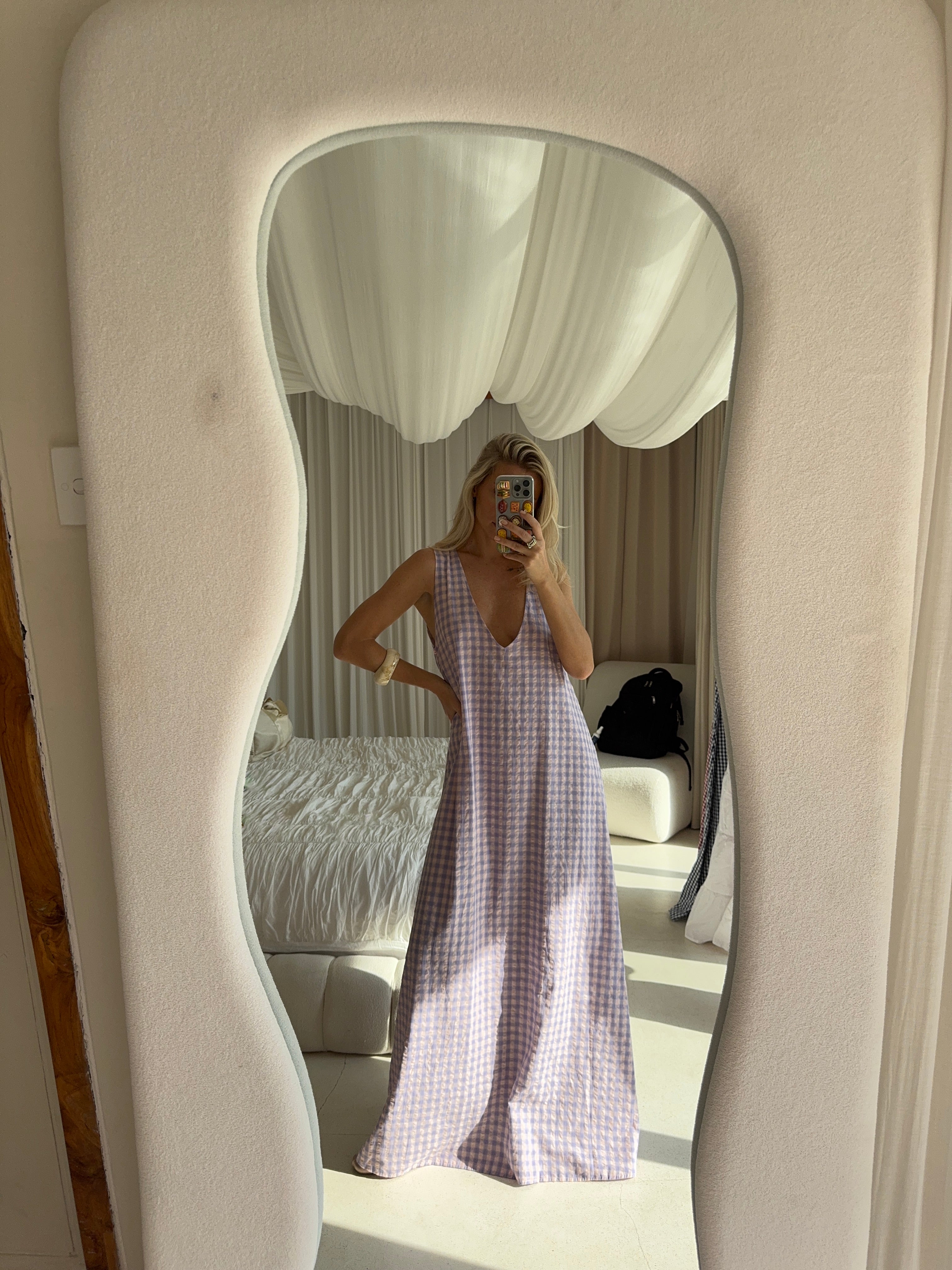Purple Gingham Gili Dress by Puka the Label