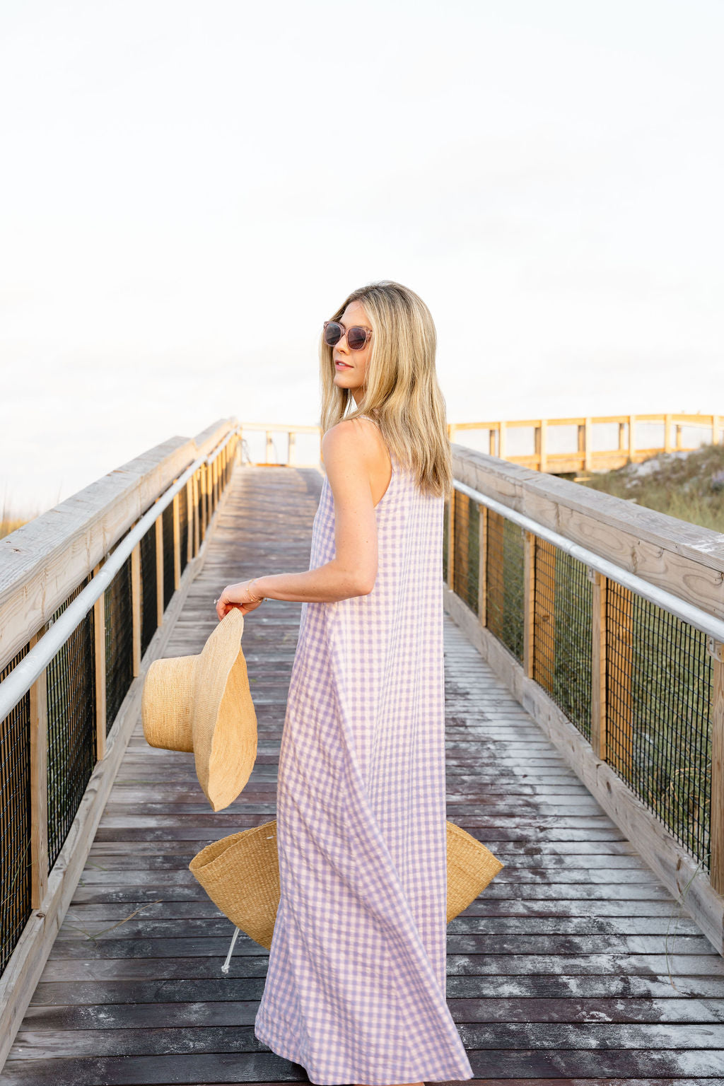 Purple Gingham Gili Dress by Puka the Label