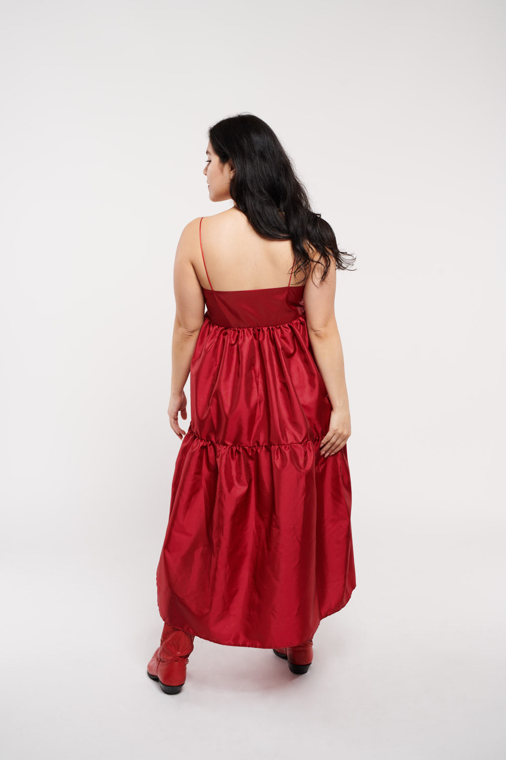 East Village Dress Red Taffeta by Madeline Marie