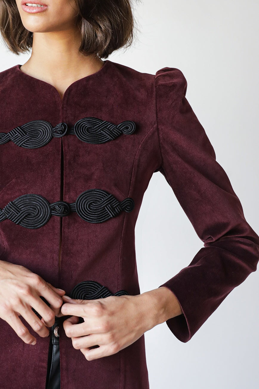 Coco Jacket - Burgundy by Rosewater House