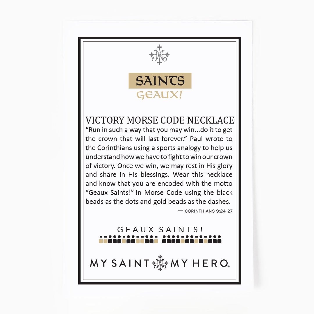 Saints Geaux! Morse Code Necklace by My Saint My Hero