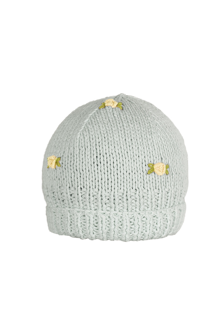 WINTER BLOOM YELLOW ROSE Cotton Beanie Hat by Fanm Mon