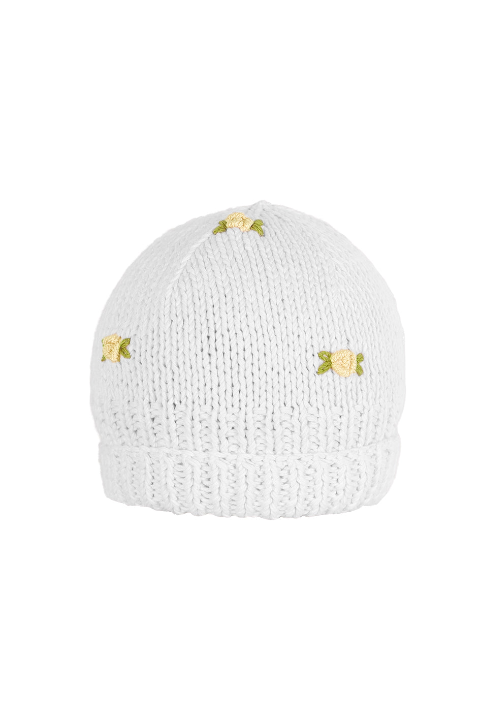 WINTER BLOOM YELLOW ROSE Cotton Beanie Hat by Fanm Mon