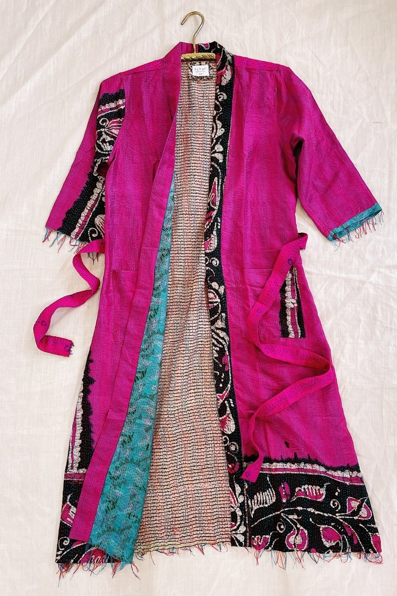 Silk Kantha Duster by Llani