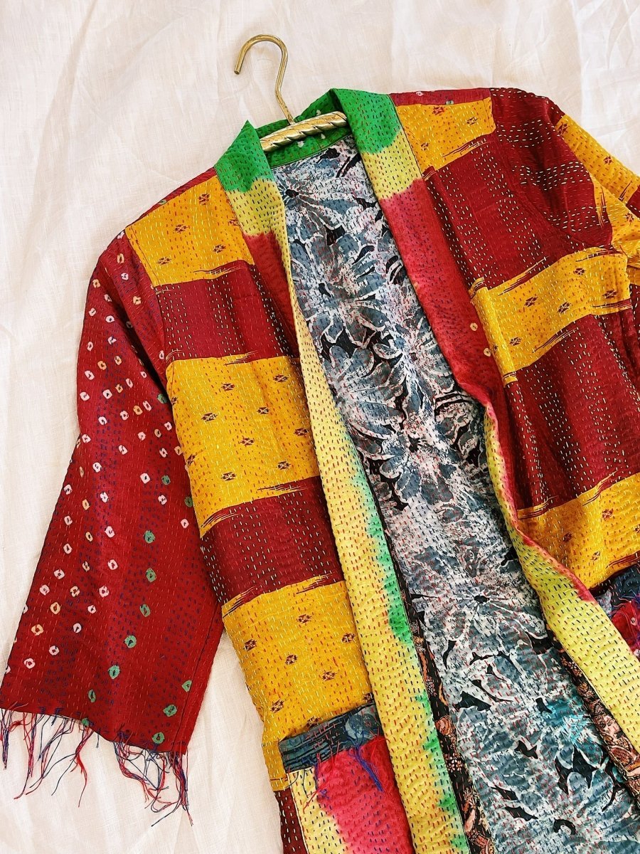 Silk Kantha Duster by Llani