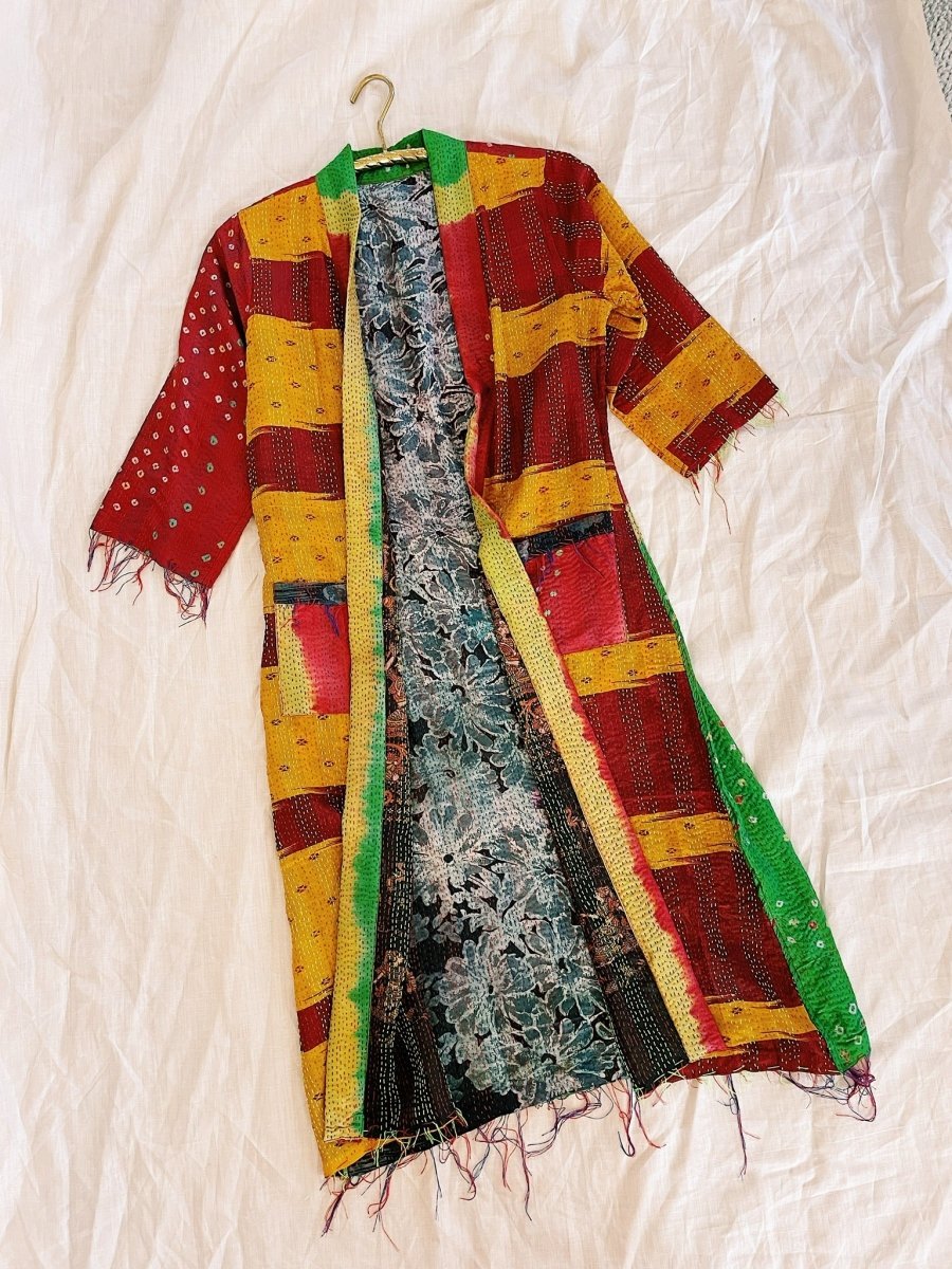 Silk Kantha Duster by Llani