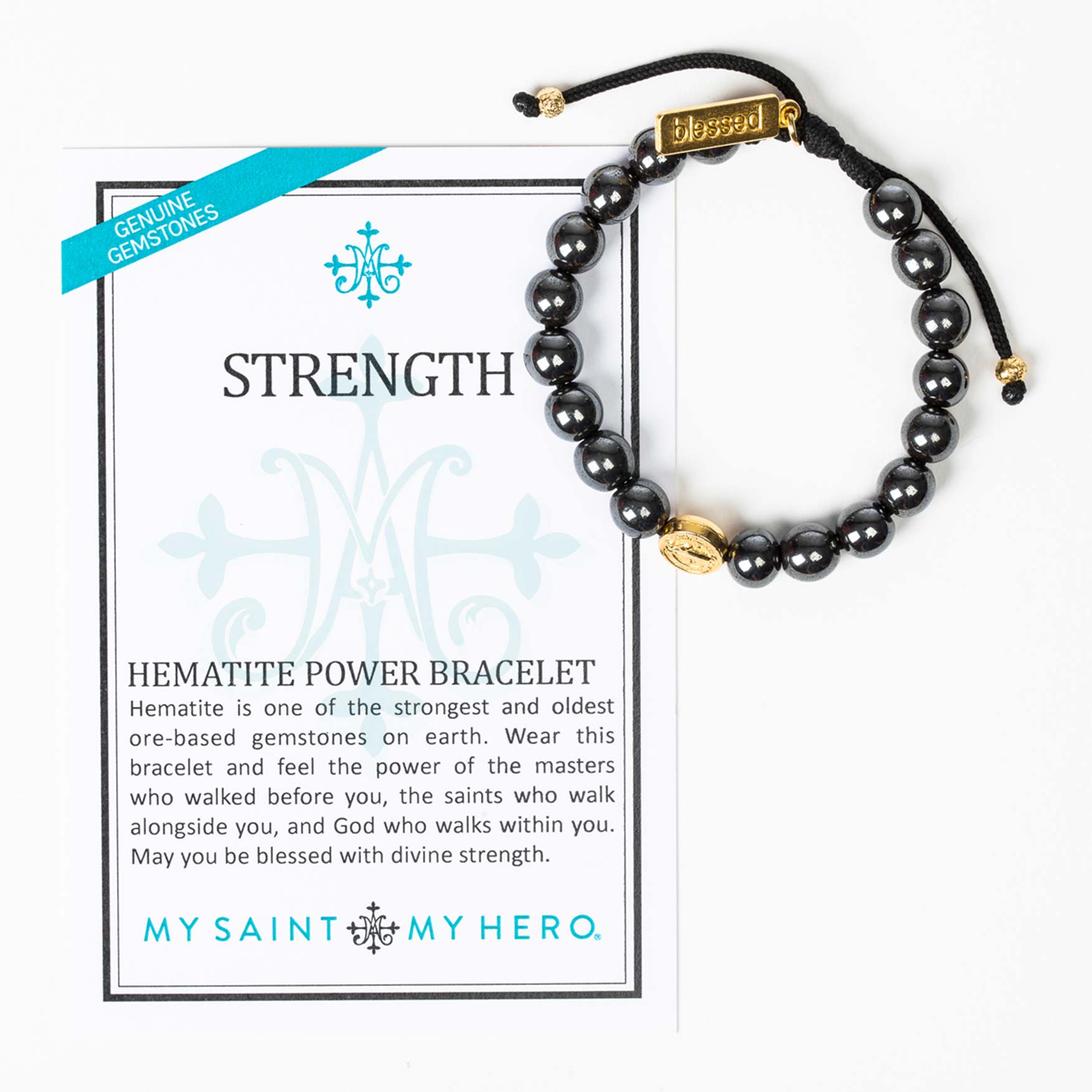 Strength Hematite Power Bracelet by My Saint My Hero